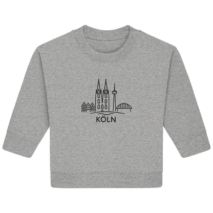 Köln Skyline (großer Druck auf der Brust) - Baby Organic Sweatshirt
