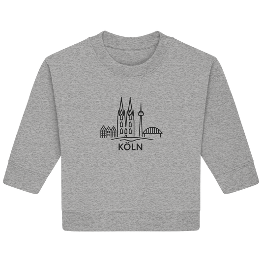 Köln Skyline (großer Druck auf der Brust) - Baby Organic Sweatshirt