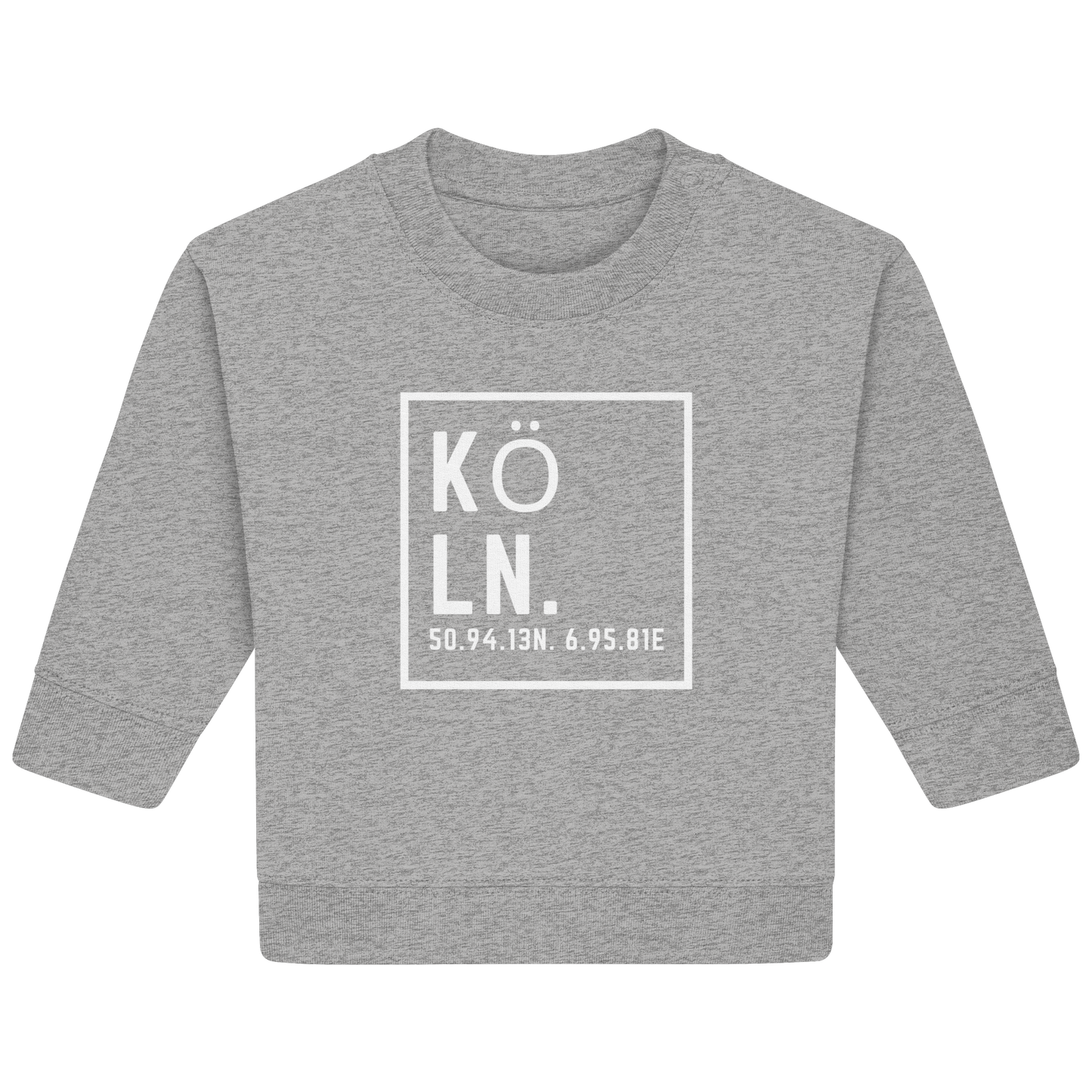 Köln Koordinaten (großer Druck auf der Brust) - Baby Organic Sweatshirt