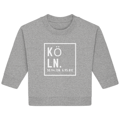 Köln Koordinaten (großer Druck auf der Brust) - Baby Organic Sweatshirt