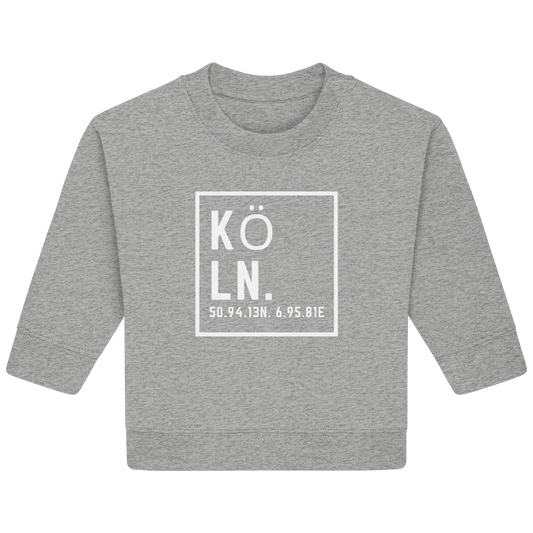 Köln Koordinaten (großer Druck auf der Brust) - Baby Organic Sweatshirt