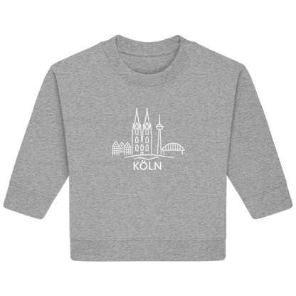 Köln Skyline (großer Druck auf der Brust) - Baby Organic Sweatshirt