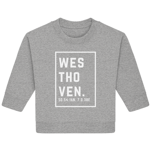 Westhoven Koordinaten (großer Druck auf der Brust) - Baby Organic Sweatshirt