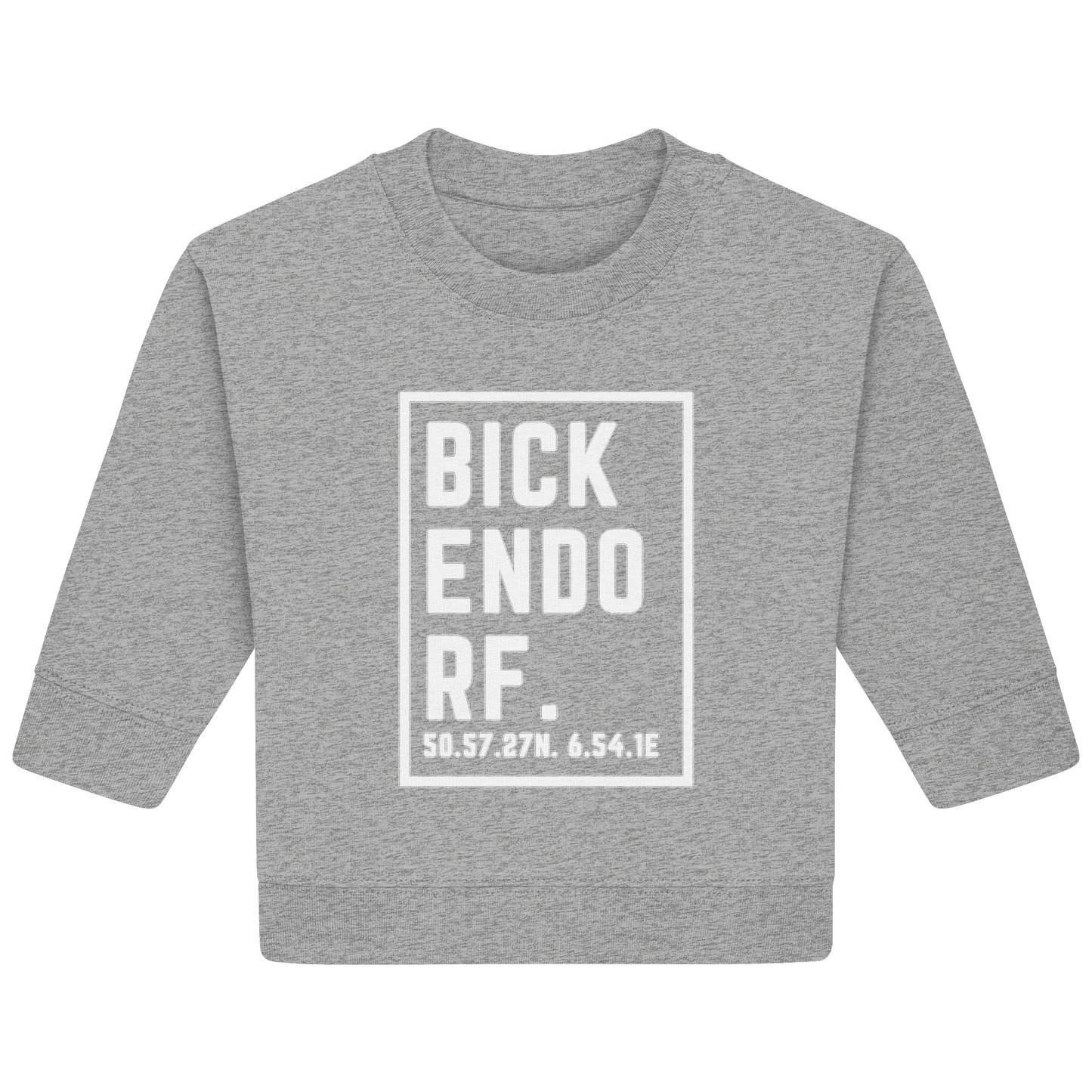 Bickendorf Koordinaten (großer Druck auf der Brust) - Baby Organic Sweatshirt