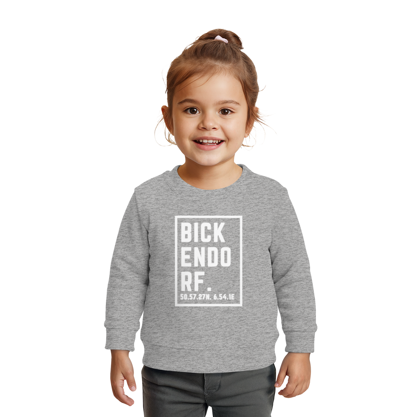 Bickendorf Koordinaten (großer Druck auf der Brust) - Baby Organic Sweatshirt