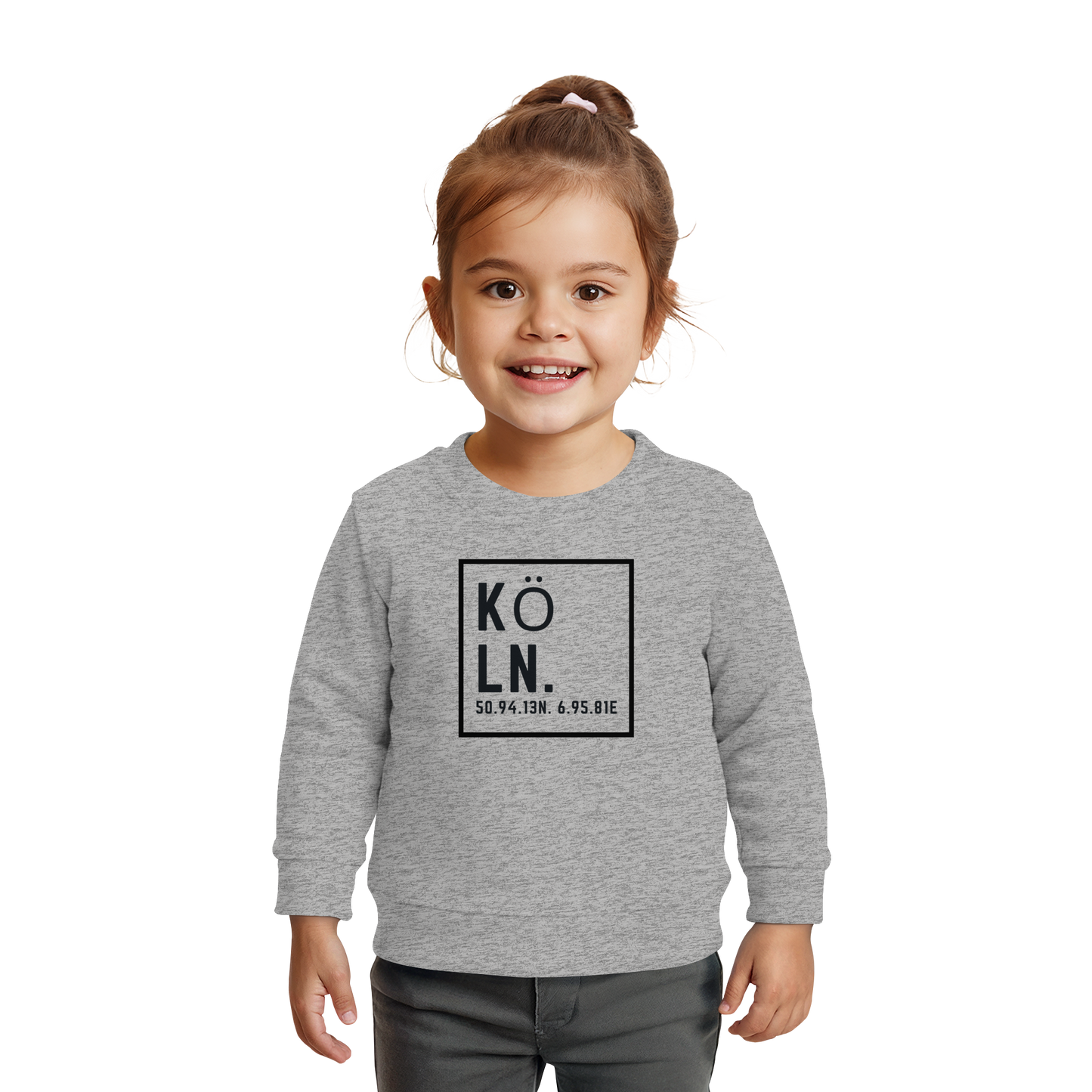 Köln Koordinaten (großer Druck auf der Brust) - Baby Organic Sweatshirt