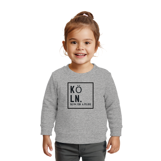 Köln Koordinaten (großer Druck auf der Brust) - Baby Organic Sweatshirt