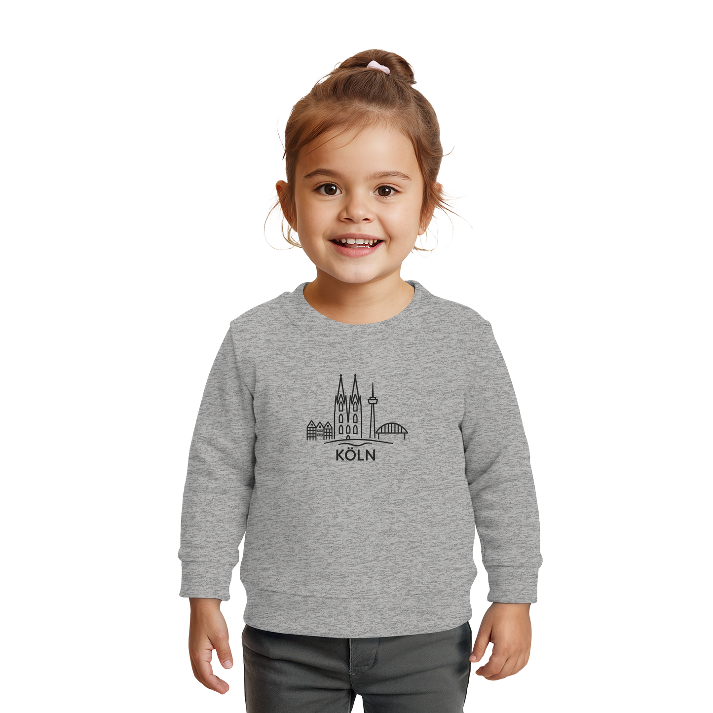 Köln Skyline (großer Druck auf der Brust) - Baby Organic Sweatshirt