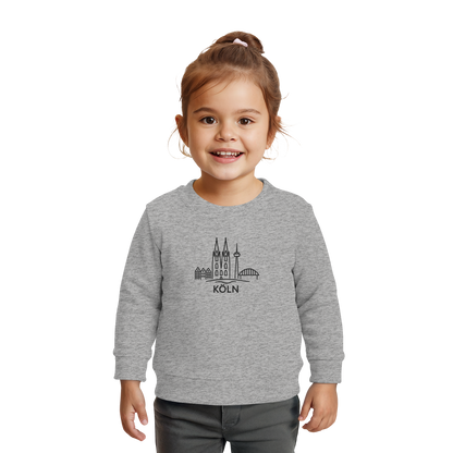 Köln Skyline (großer Druck auf der Brust) - Baby Organic Sweatshirt