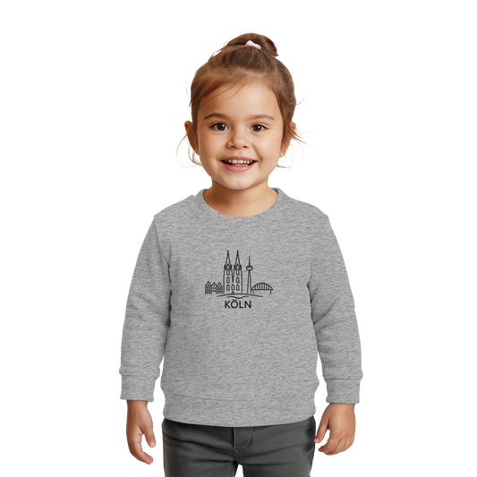 Köln Skyline (großer Druck auf der Brust) - Baby Organic Sweatshirt