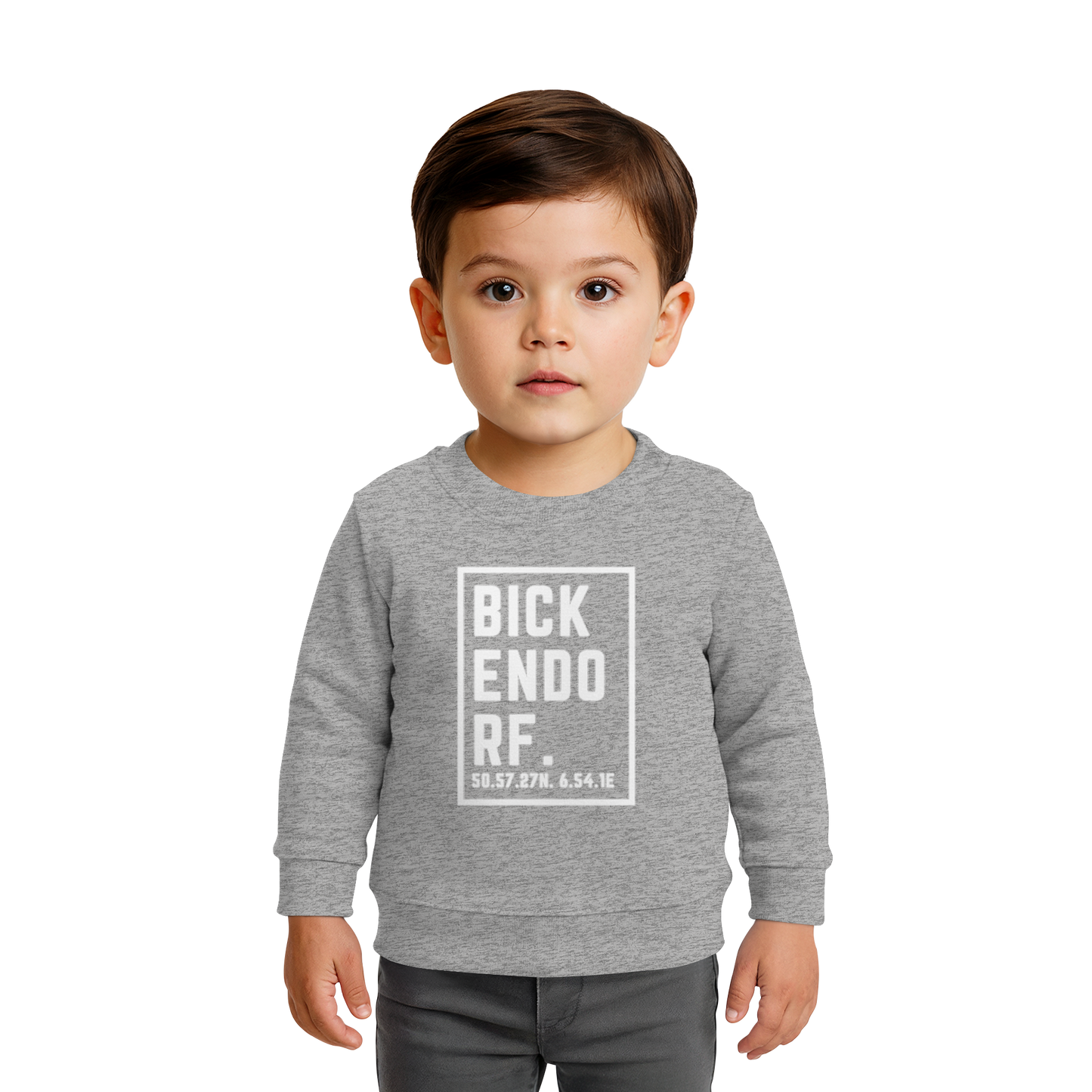 Bickendorf Koordinaten (großer Druck auf der Brust) - Baby Organic Sweatshirt