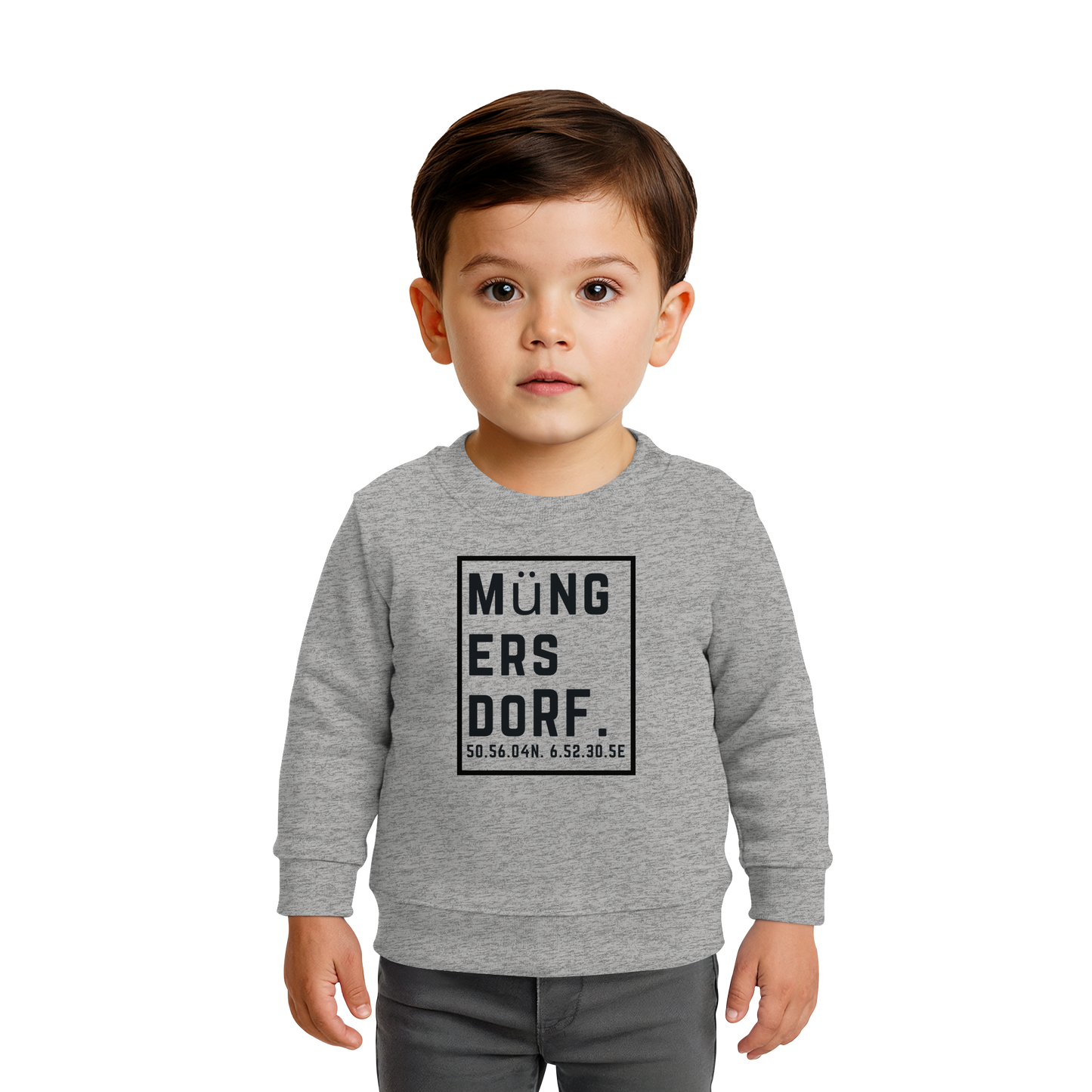 Müngersdorf Koordinaten (großer Druck auf der Brust) - Baby Organic Sweatshirt