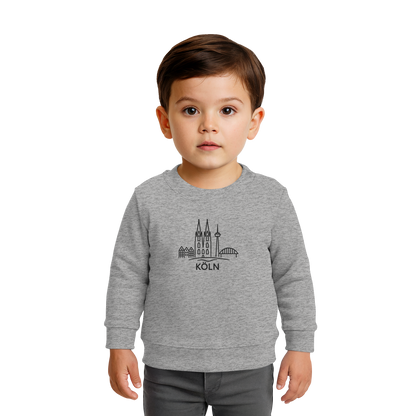 Köln Skyline (großer Druck auf der Brust) - Baby Organic Sweatshirt