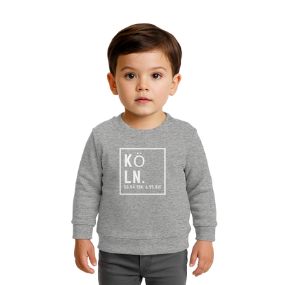 Köln Koordinaten (großer Druck auf der Brust) - Baby Organic Sweatshirt