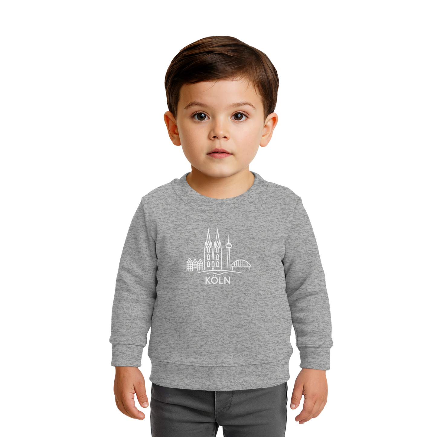 Köln Skyline (großer Druck auf der Brust) - Baby Organic Sweatshirt