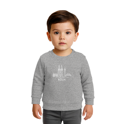 Köln Skyline (großer Druck auf der Brust) - Baby Organic Sweatshirt