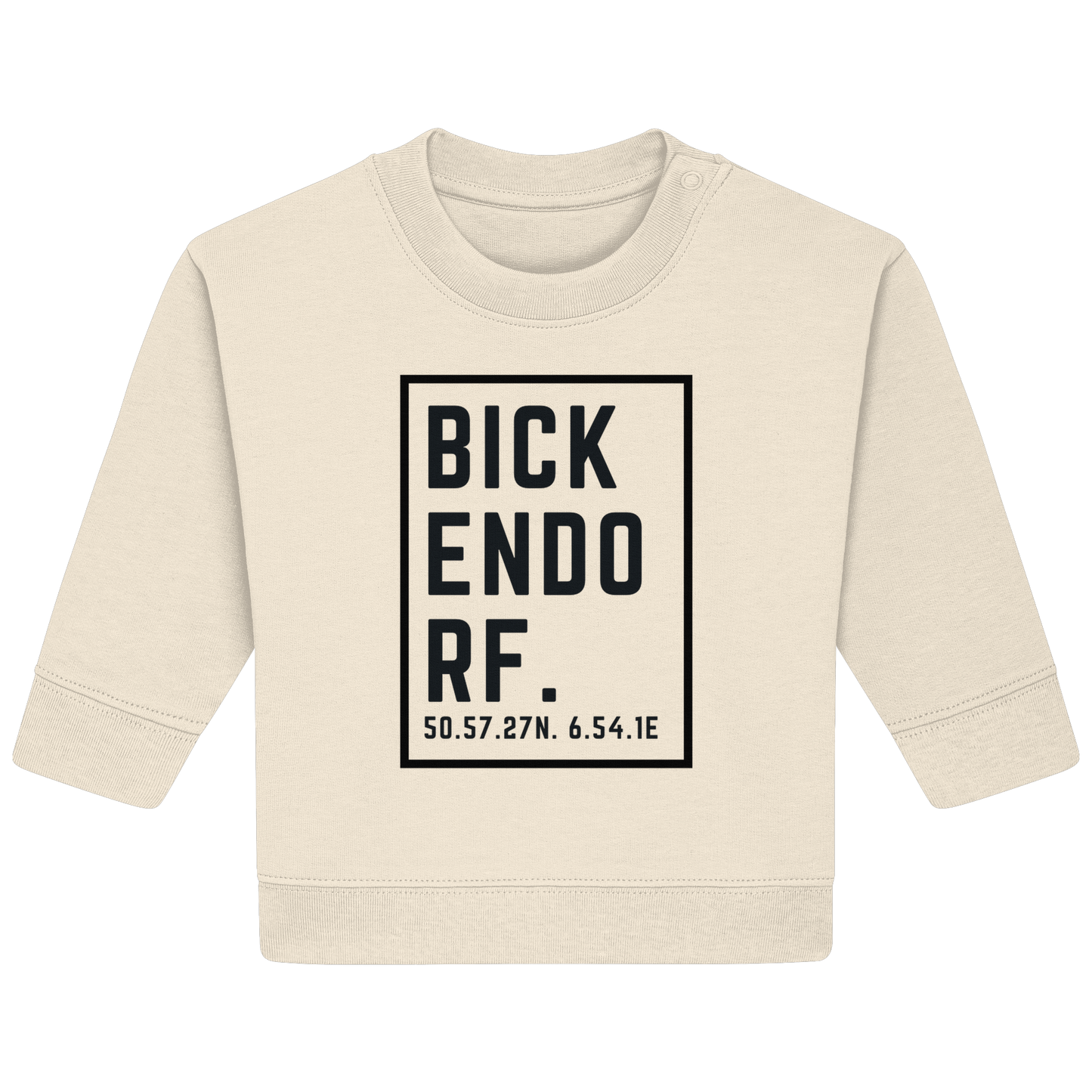 Bickendorf Koordinaten (großer Druck auf der Brust) - Baby Organic Sweatshirt