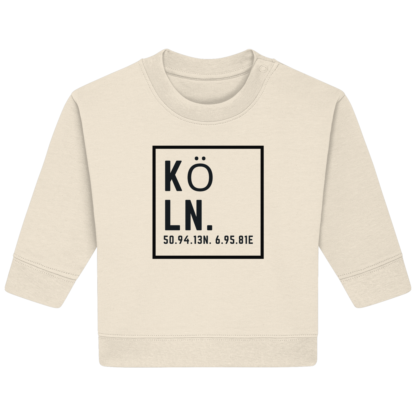 Köln Koordinaten (großer Druck auf der Brust) - Baby Organic Sweatshirt