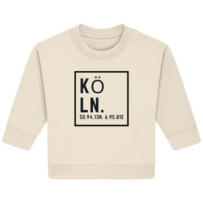 Köln Koordinaten (großer Druck auf der Brust) - Baby Organic Sweatshirt