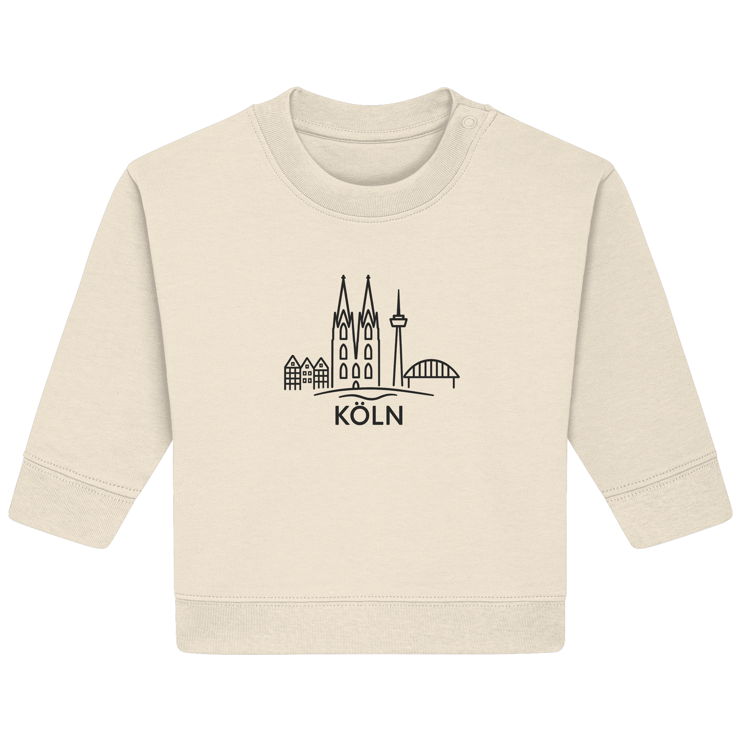 Köln Skyline (großer Druck auf der Brust) - Baby Organic Sweatshirt