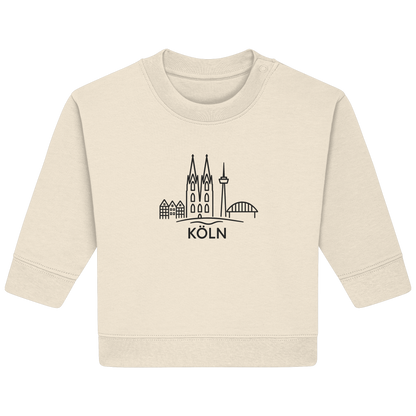 Köln Skyline (großer Druck auf der Brust) - Baby Organic Sweatshirt