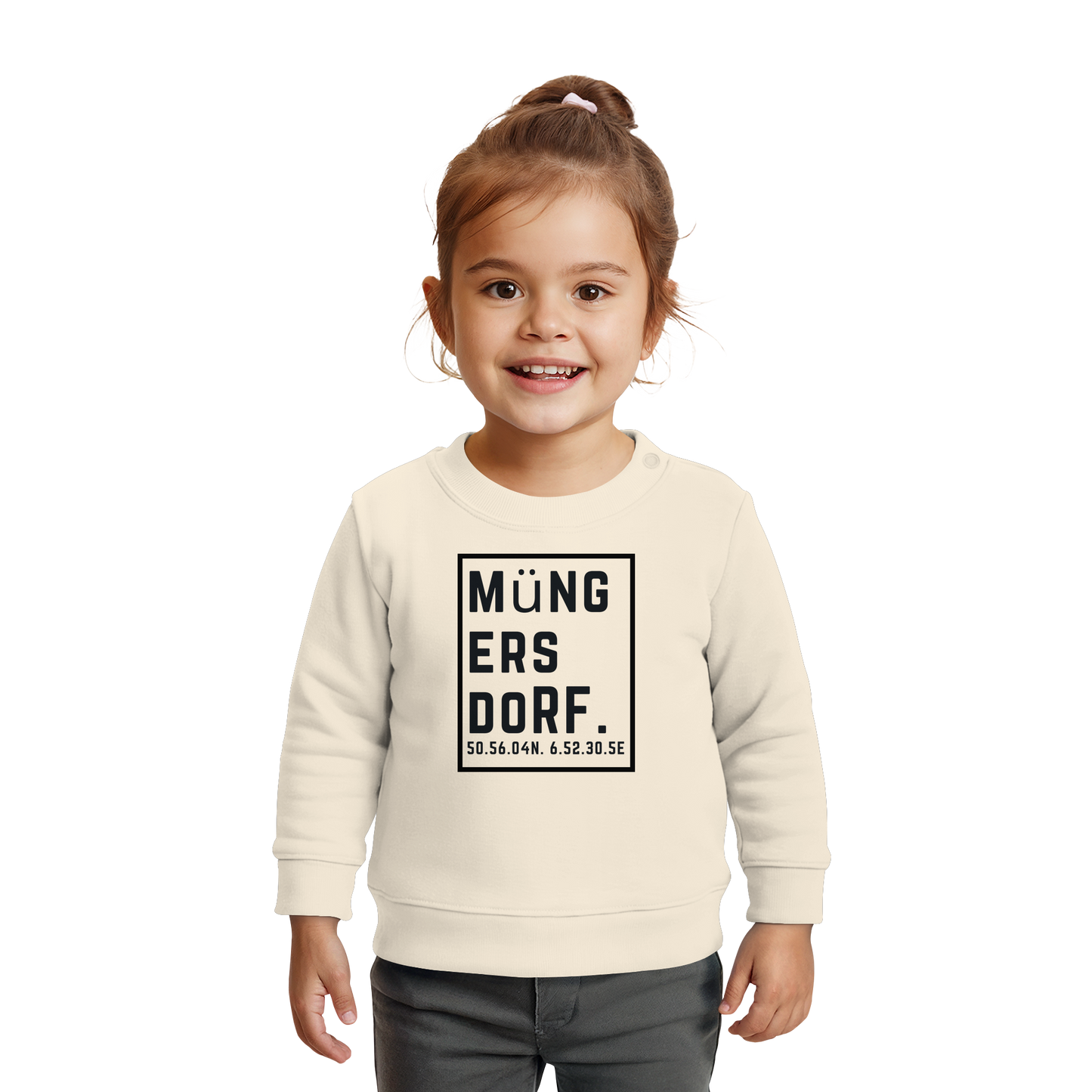 Müngersdorf Koordinaten (großer Druck auf der Brust) - Baby Organic Sweatshirt