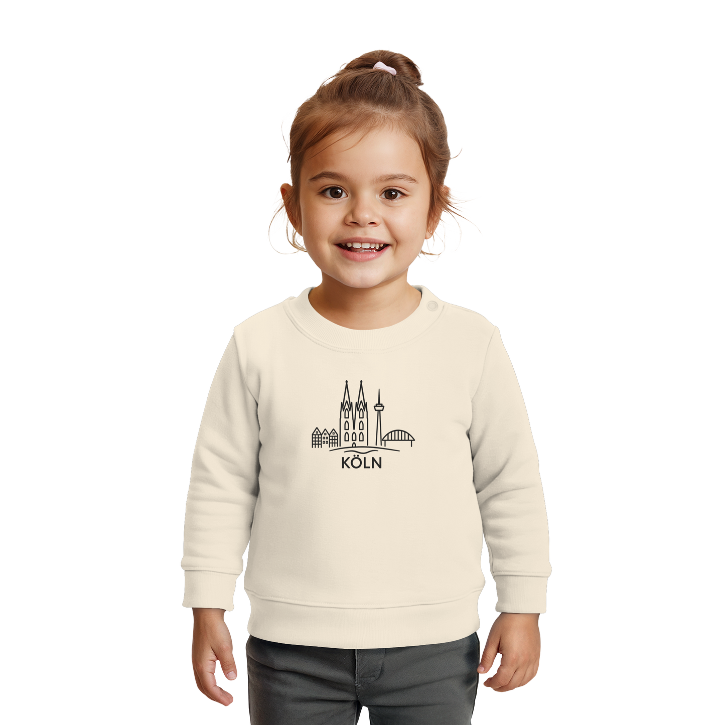 Köln Skyline (großer Druck auf der Brust) - Baby Organic Sweatshirt