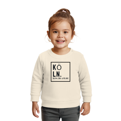 Köln Koordinaten (großer Druck auf der Brust) - Baby Organic Sweatshirt