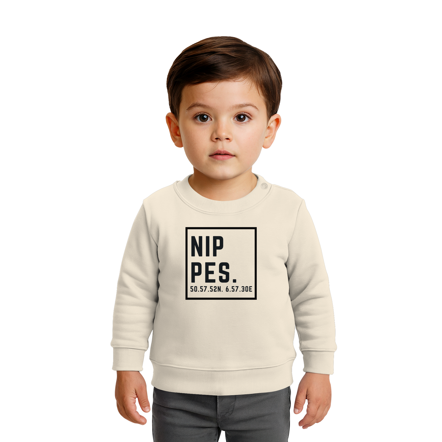 Nippes Koordinaten (großer Druck auf der Brust) - Baby Organic Sweatshirt