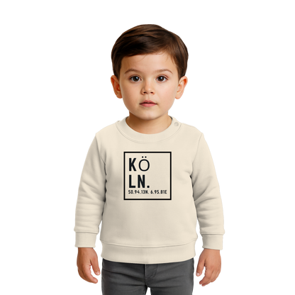 Köln Koordinaten (großer Druck auf der Brust) - Baby Organic Sweatshirt