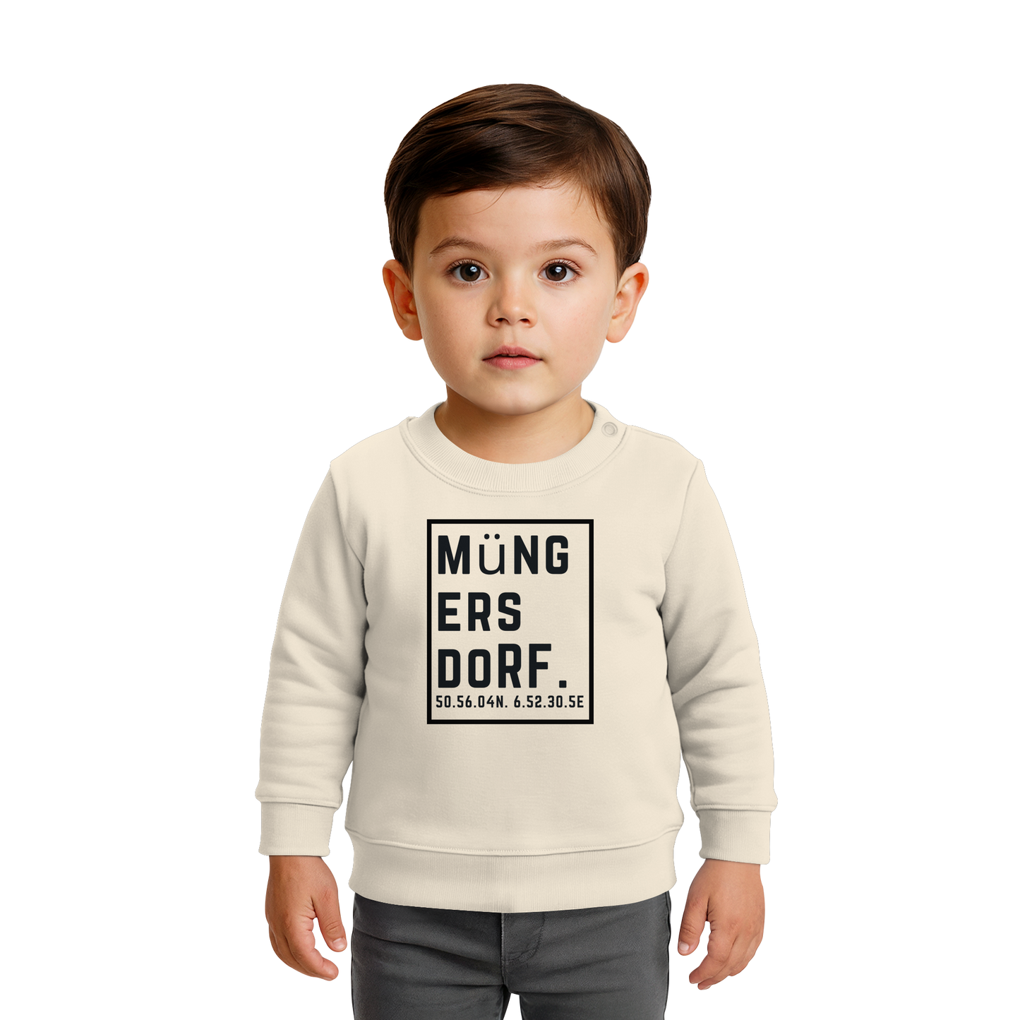 Müngersdorf Koordinaten (großer Druck auf der Brust) - Baby Organic Sweatshirt