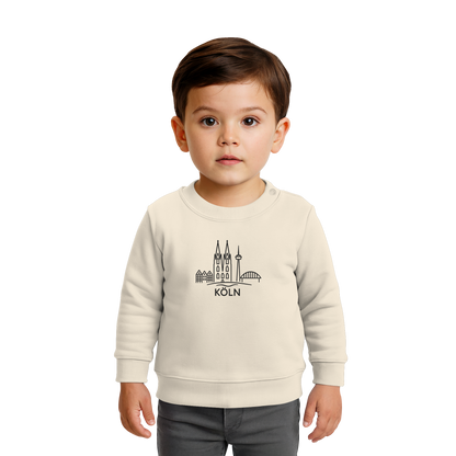 Köln Skyline (großer Druck auf der Brust) - Baby Organic Sweatshirt
