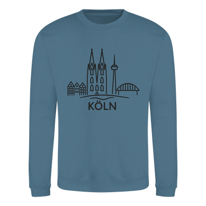 Köln Skyline (großer Druck auf der Brust) - Basic Sweatshirt