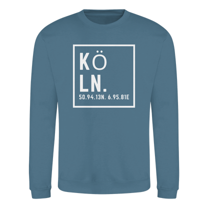 Köln Koordinaten (großer Druck auf der Brust) - Basic Sweatshirt