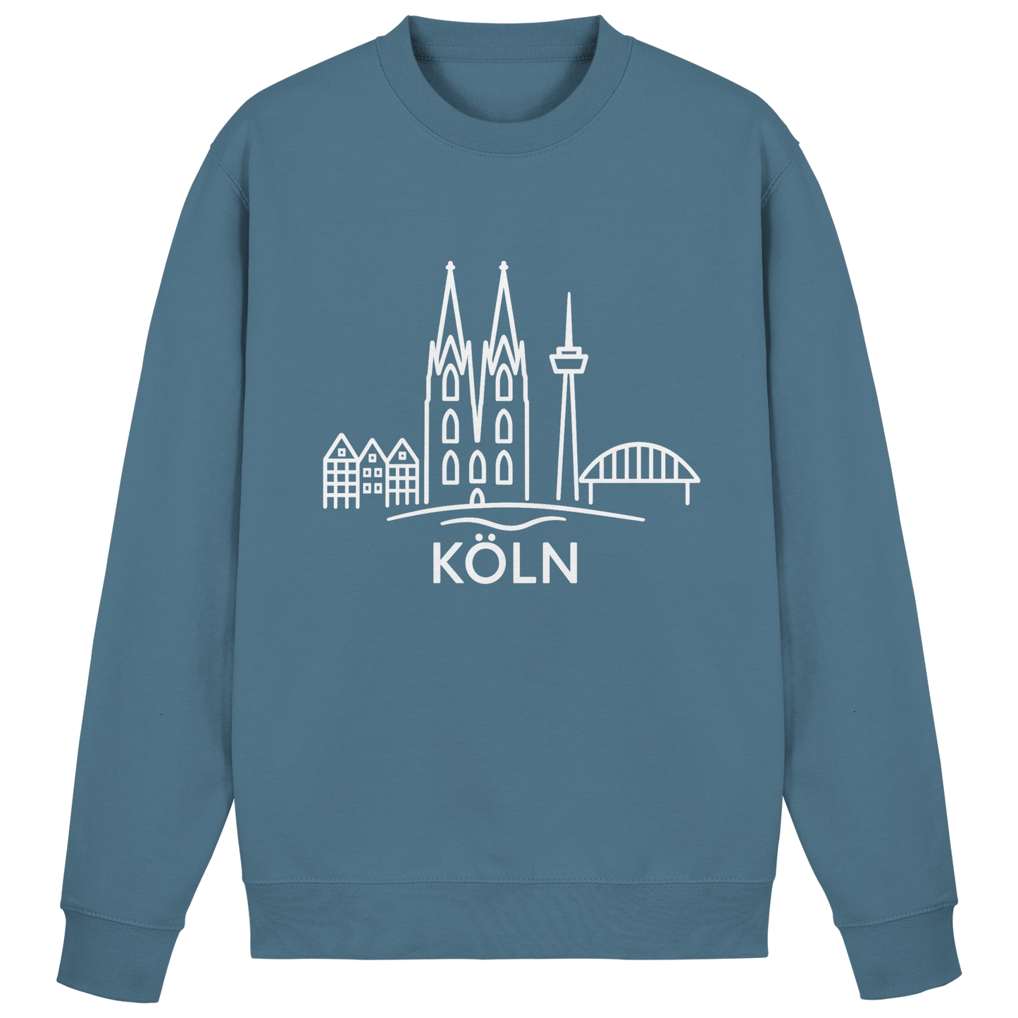 Köln Skyline (großer Druck auf der Brust) - Basic Sweatshirt