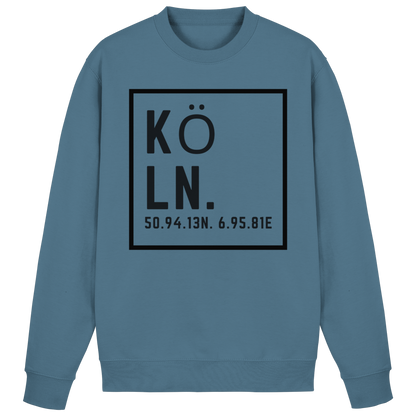 Köln Koordinaten (großer Druck auf der Brust) - Basic Sweatshirt