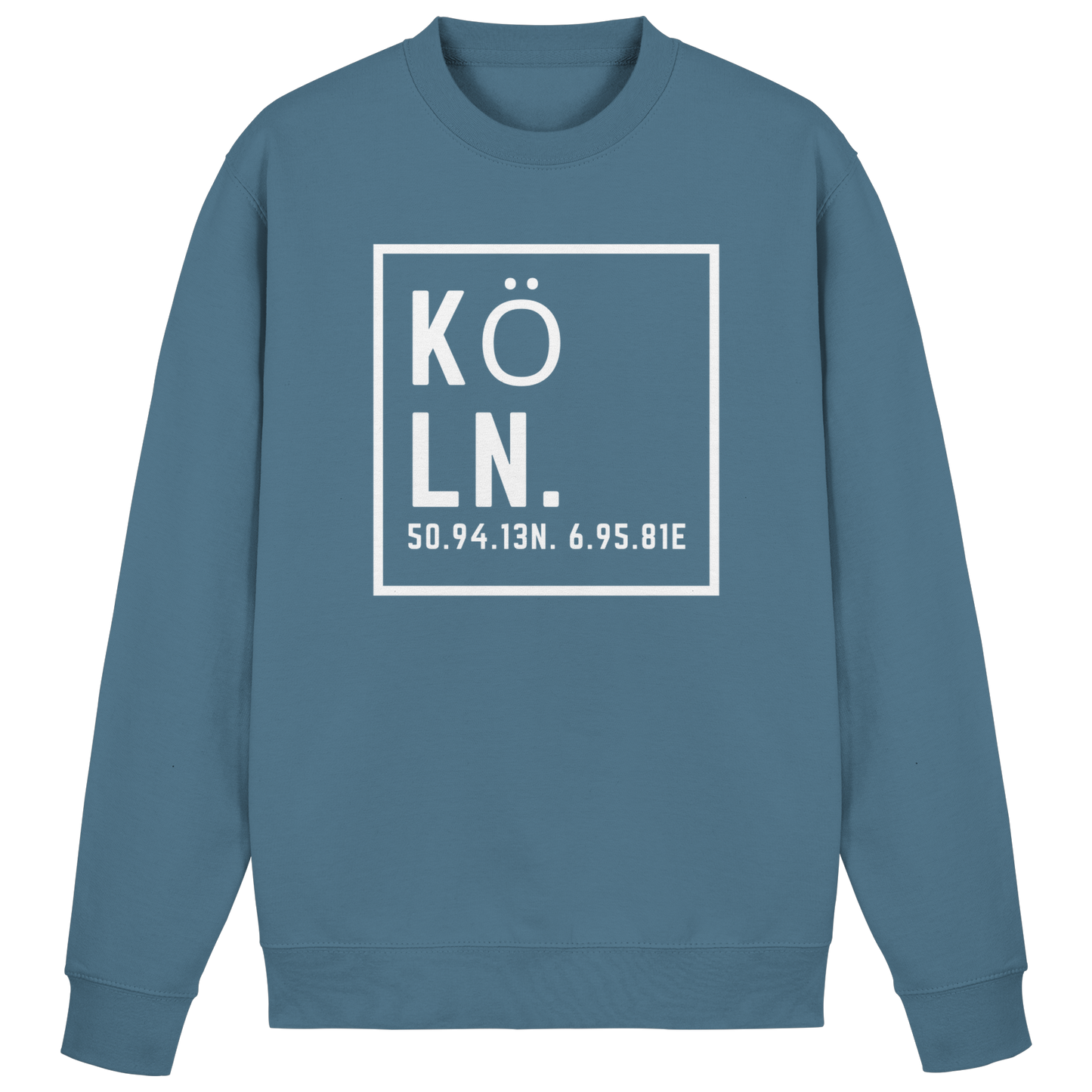 Köln Koordinaten (großer Druck auf der Brust) - Basic Sweatshirt