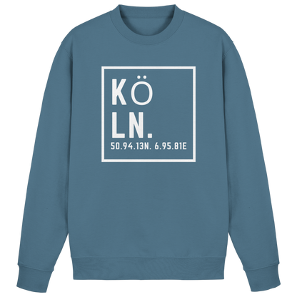Köln Koordinaten (großer Druck auf der Brust) - Basic Sweatshirt