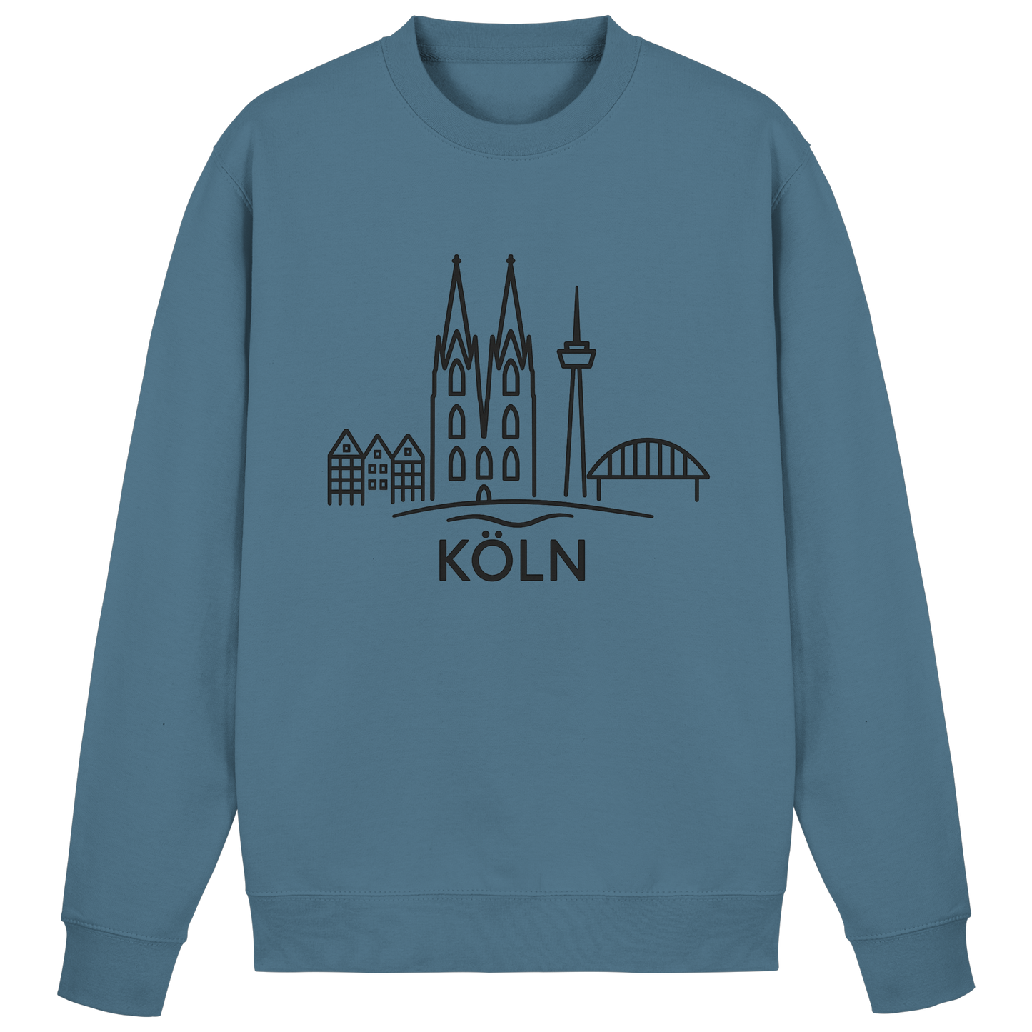 Köln Skyline (großer Druck auf der Brust) - Basic Sweatshirt
