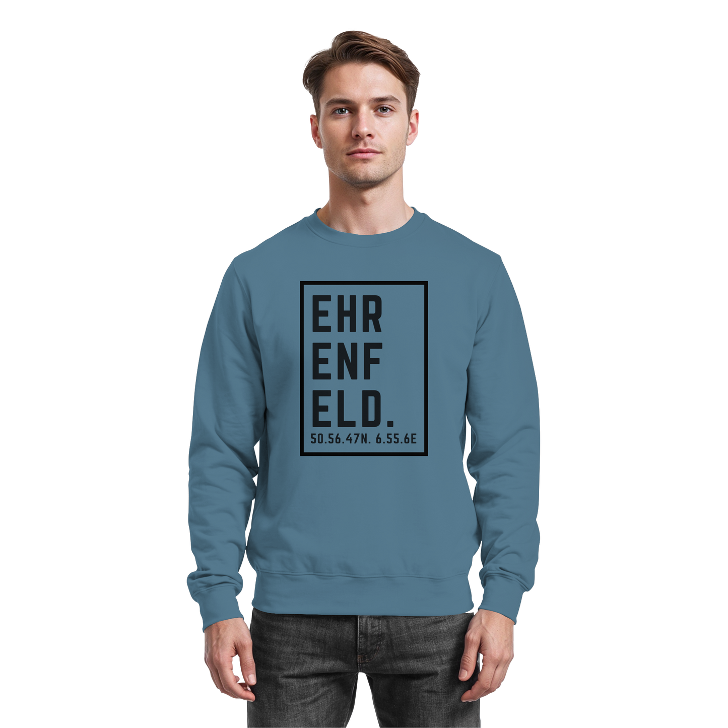Ehrenfeld Koordinaten (großer Druck auf der Brust) - Basic Sweatshirt