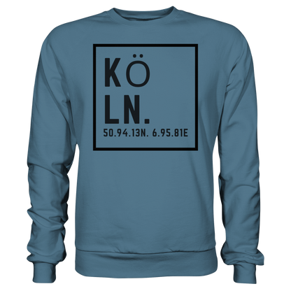 Köln Koordinaten (großer Druck auf der Brust) - Basic Sweatshirt