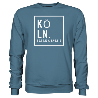 Köln Koordinaten (großer Druck auf der Brust) - Basic Sweatshirt