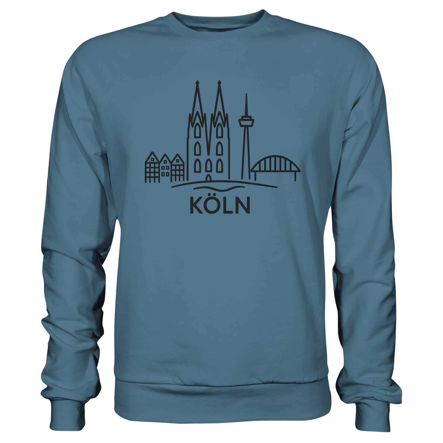 Köln Skyline (großer Druck auf der Brust) - Basic Sweatshirt