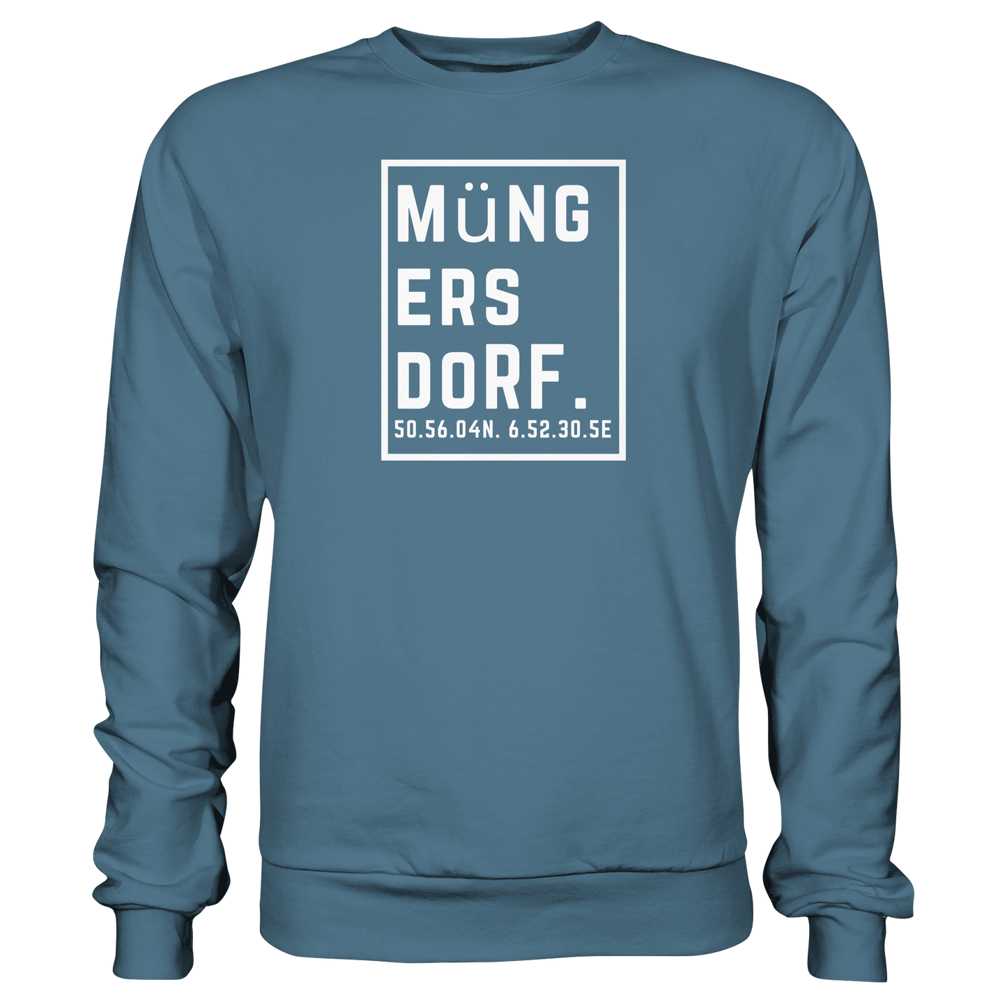 Müngersdorf Koordinaten (großer Druck auf der Brust) - Basic Sweatshirt
