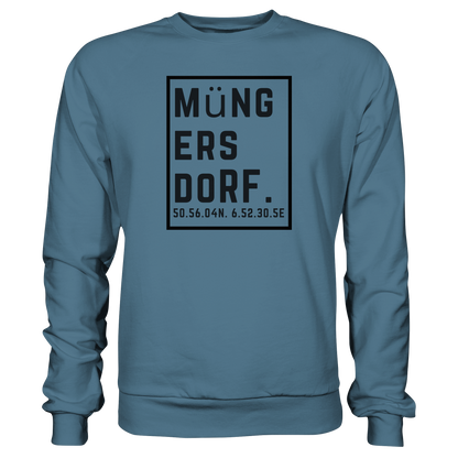 Müngersdorf Koordinaten (großer Druck auf der Brust) - Basic Sweatshirt