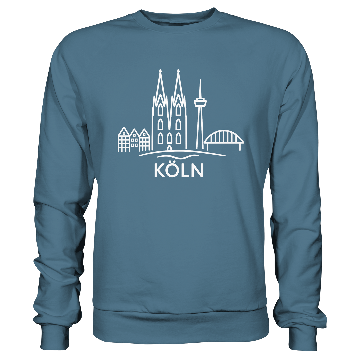 Köln Skyline (großer Druck auf der Brust) - Basic Sweatshirt
