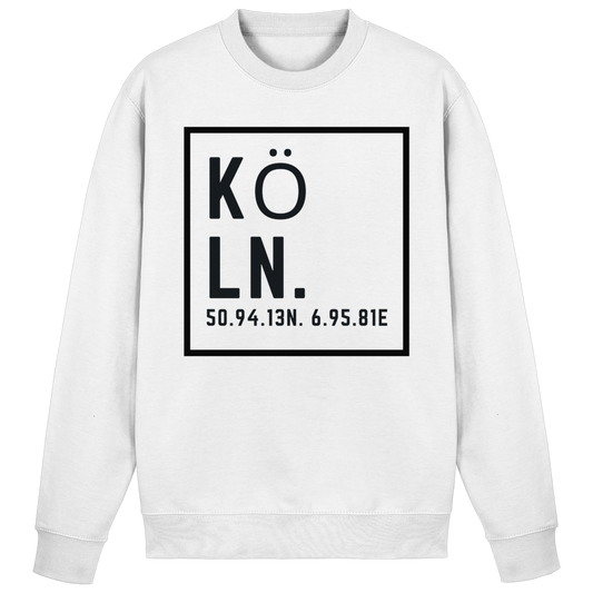 Köln Koordinaten (großer Druck auf der Brust) - Basic Sweatshirt