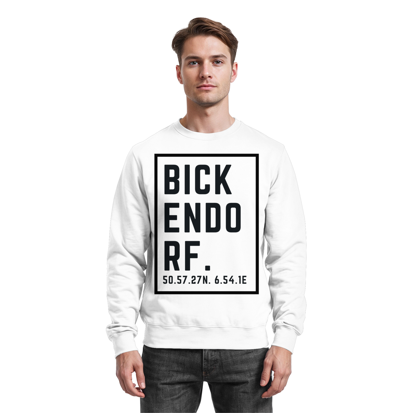 Bickendorf Koordinaten (großer Druck auf der Brust) - Basic Sweatshirt
