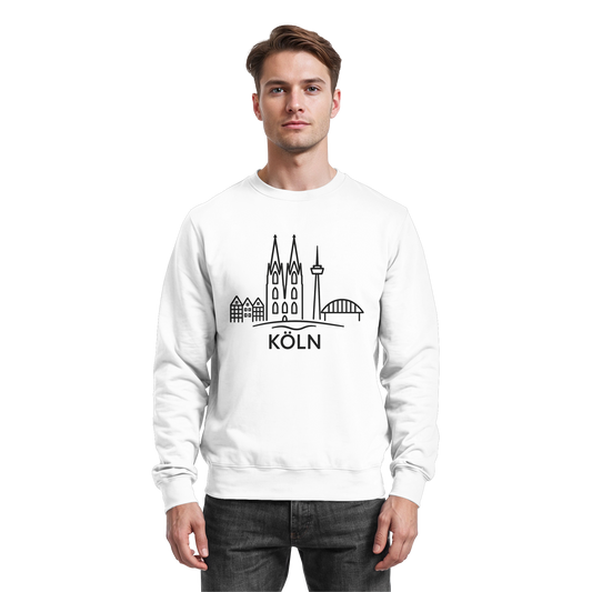 Köln Skyline (großer Druck auf der Brust) - Basic Sweatshirt