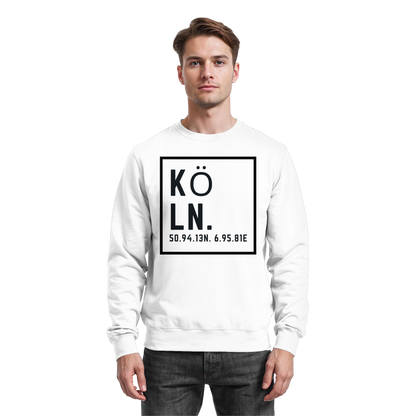 Köln Koordinaten (großer Druck auf der Brust) - Basic Sweatshirt